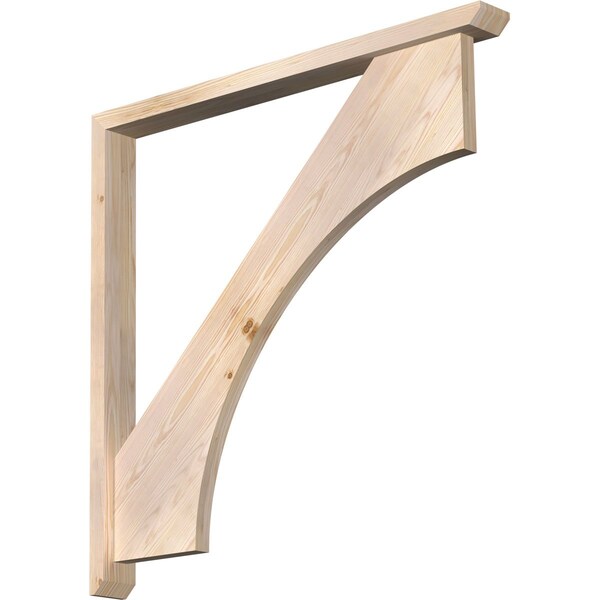 Ekena Millwork Westlake Slat Smooth Bracket w/ Offset Brace, Douglas Fir, 3 1/2"W x 38"D x 38"H BKT0402X38X38WTL06SDF - main